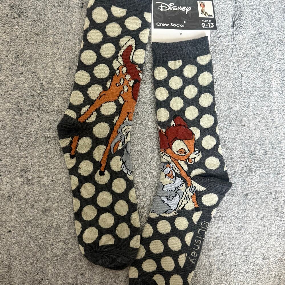 Disney Bambi Polka Dot Crew Socks New Size 9-13